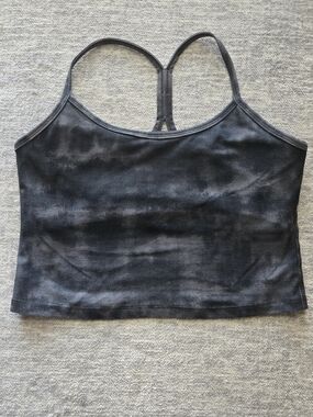 Beyond Yoga Black Tie-Dye Racerback Crop Cami